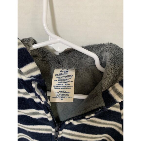 Garanimals Boys Infant Baby Size 6 9 Months Blue Gray White Bunting Coat Jacket - Picture 2 of 5